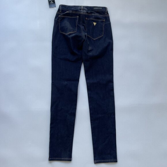 Guess Women’s Curve X Mid Rise Skinny Jeans In Dark Indigo Denim Size 26 - Picture 8 of 12